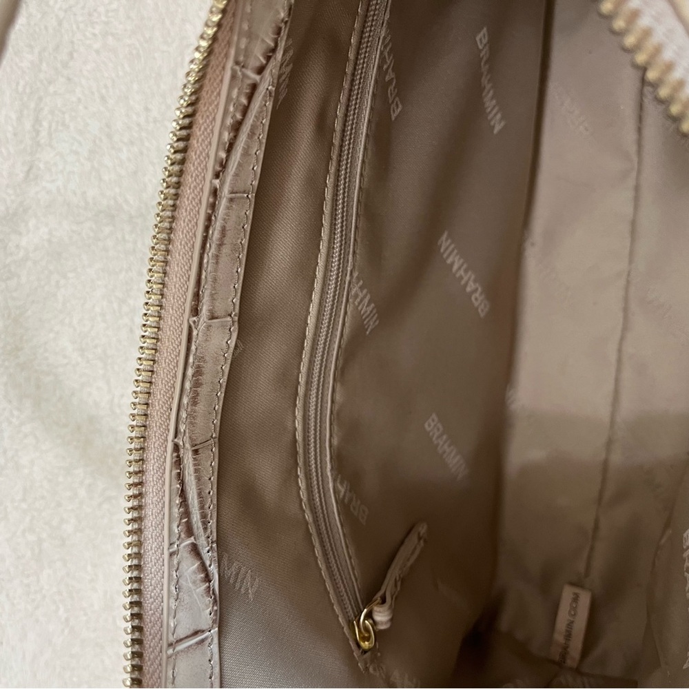 Brahmin Esme Meadowlands Floral Embroidered Snake Embossed Leather Shoulder Bag - Picture 11 of 14